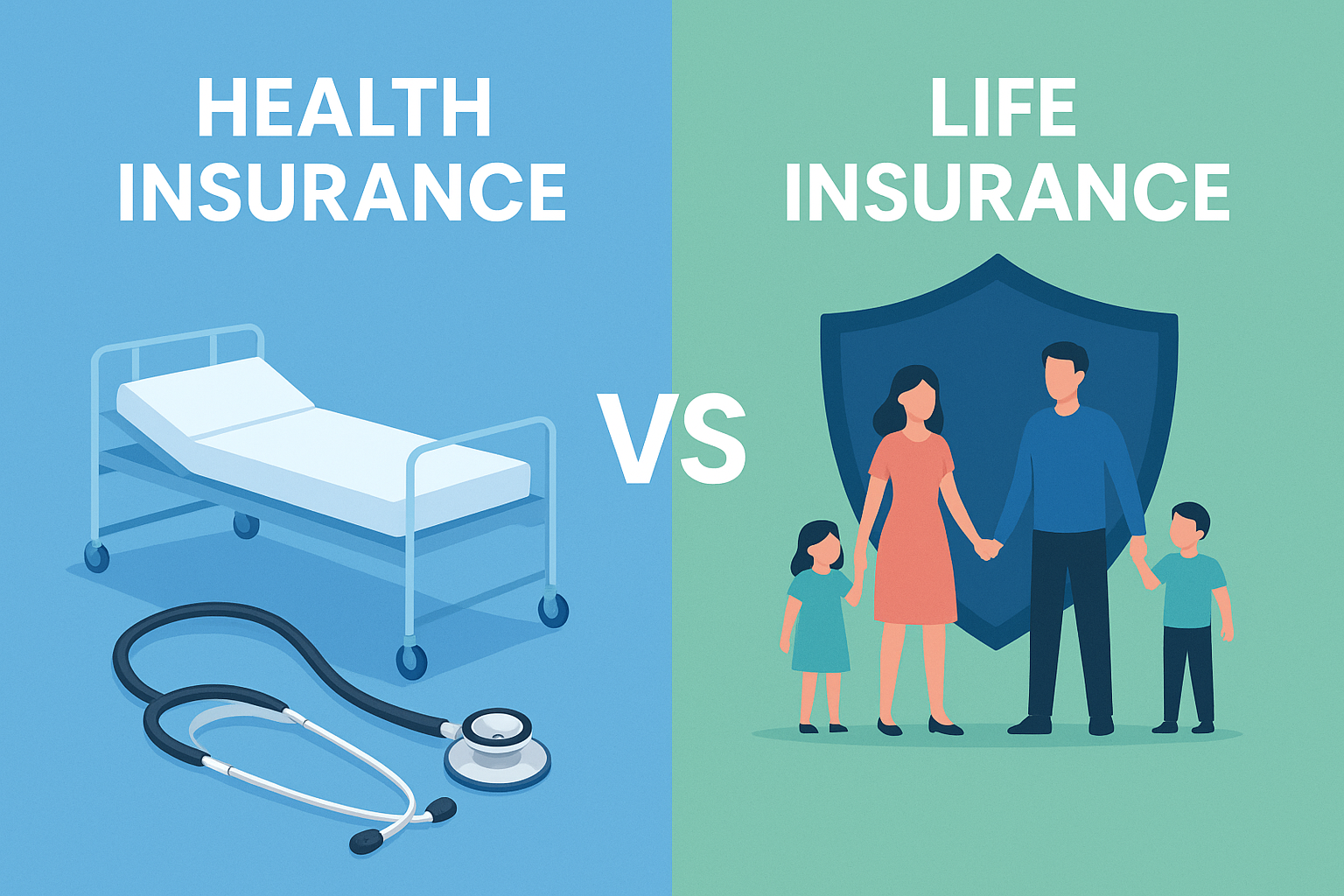 স্বাস্থ্যবিমা বনাম জীবনবিমা – কোনটি বেছে নেবেন? জানুন পার্থক্য, সুবিধা এবং কেন দুটোই নেওয়া আপনার আর্থিক সুরক্ষার জন্য জরুরি।